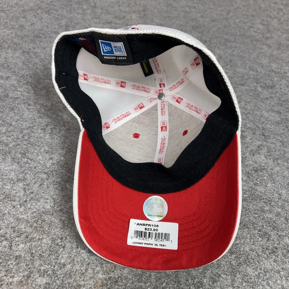 Philadelphia Phillies Mens Hat‎ Medium Flex Cap Red White MLB Baseball New Era